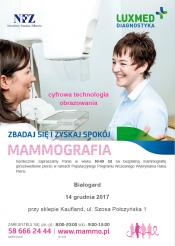 Bezpłatne badania mammograficzne dla kobiet w grudniu - Białogard